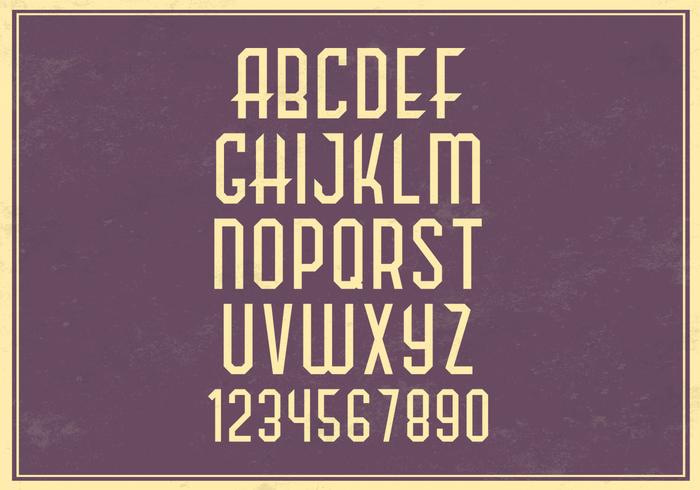 Retro Alphabet Vector Set