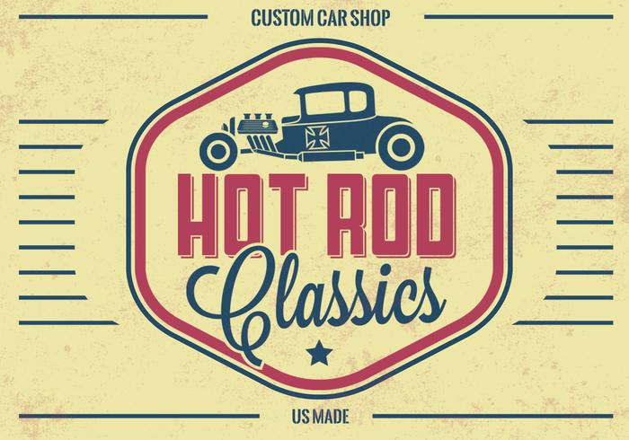 Vintage Hot Rod Vector Background