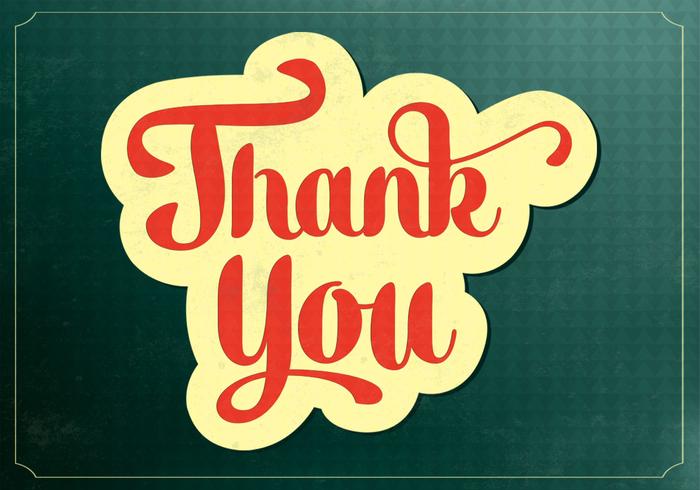 Retro Thank You Vector Background