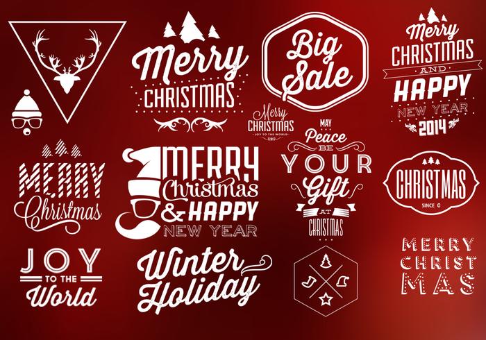 Typographic Christmas Vector Elements