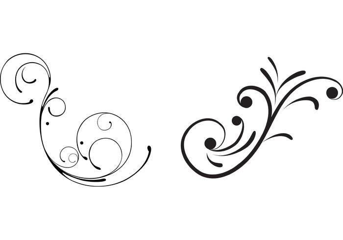 Free Swirly Floral Scrolls Vectors