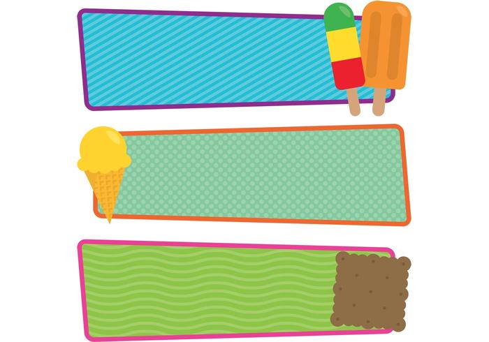 Free Vector Ice Cream and Popsicle Banners Free Vector Ice Cream and Popsicle Banners