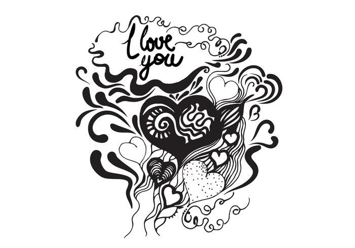 Hand Drawn Heart Vector Poster Hand Drawn Heart Vector Poster