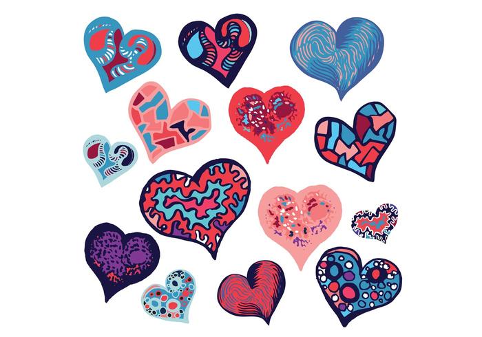 Free Doodle Heart Vector Set Free Doodle Heart Vector Set