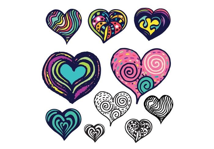 Free Doodle Heart Vector Set Free Doodle Heart Vector Set