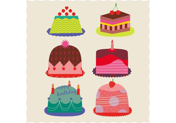 Set of Birthday Cake Vectors Set of Birthday Cake Vectors