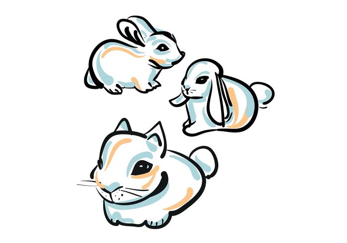 Free Cute Bunny Vector Free Cute Bunny Vector