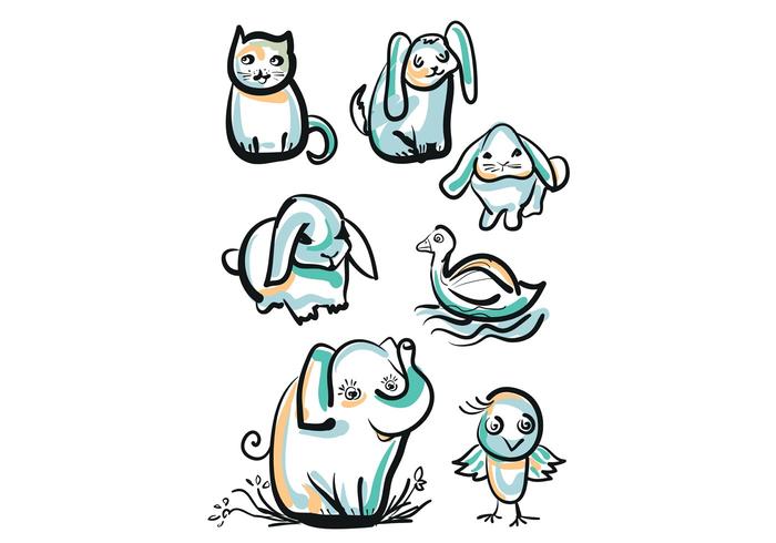 Free Cute Animal Vector Set Free Cute Animal Vector Set