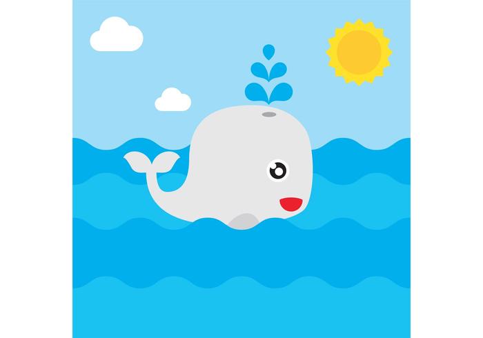 Vector de ballena de dibujos animados