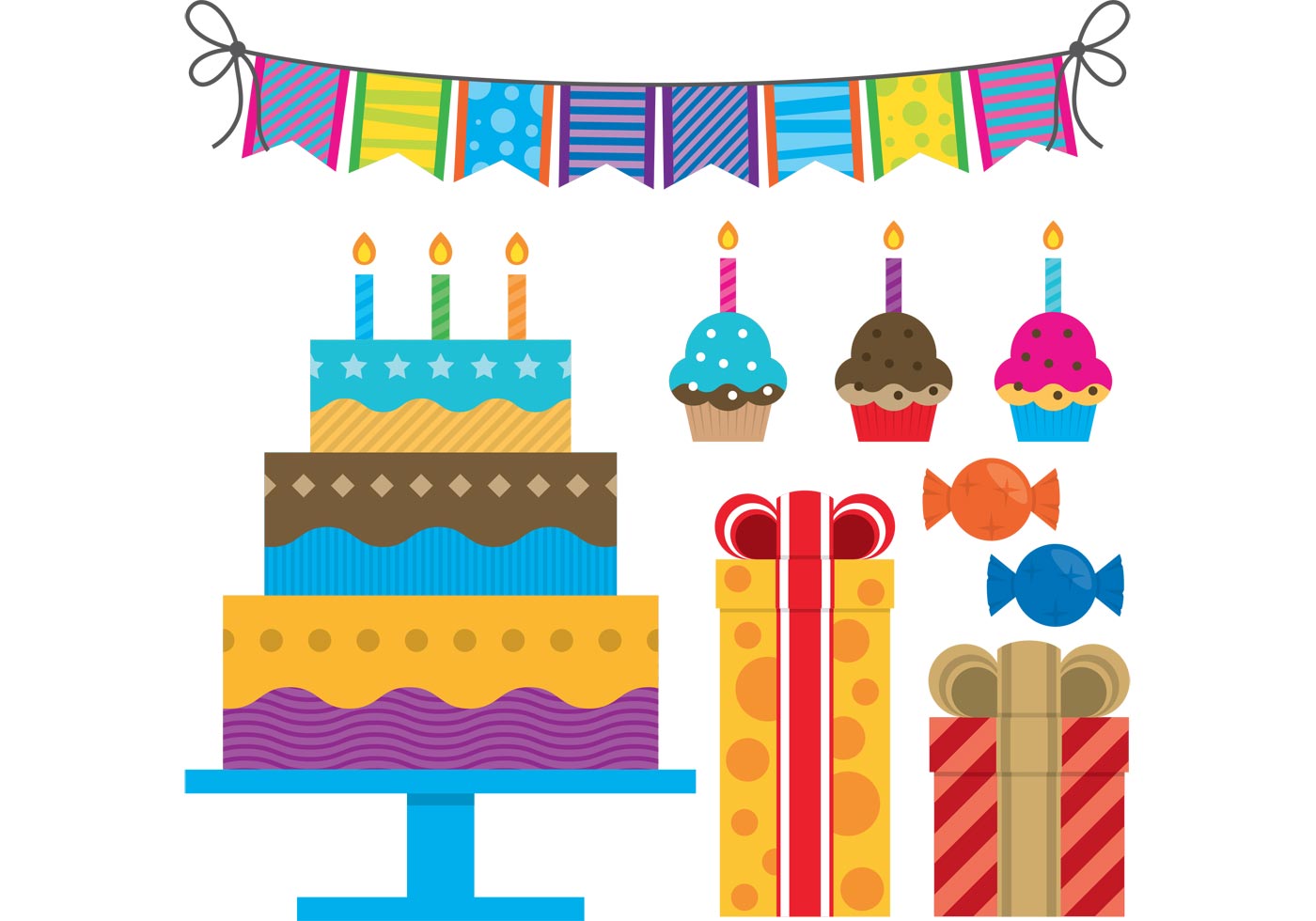 Colorful Birthday Vectors Download Free Vectors Clipart Colorful Birthday Vectors Download Free Vectors Clipart