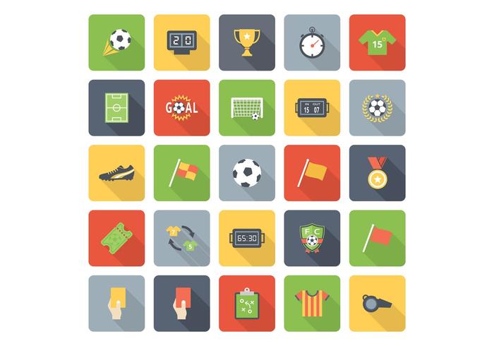 Free Flat Soccer Vector Icons
