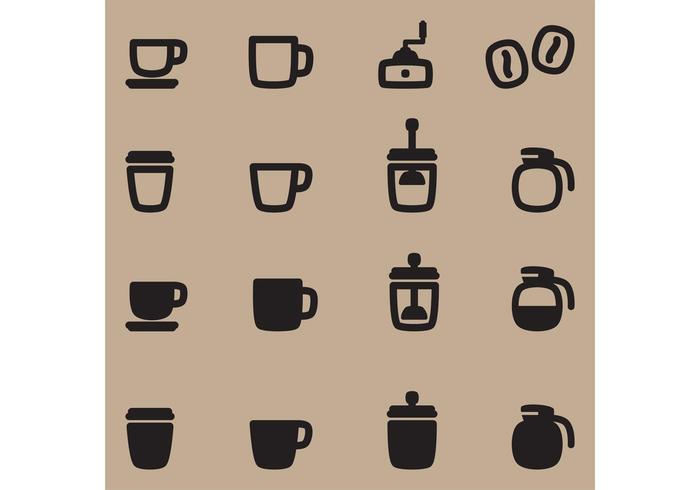 Iconos vectoriales de café vector