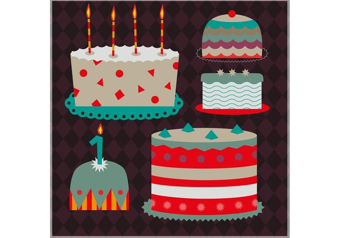 Set of Decorative Cake Vectors Set of Decorative Cake Vectors