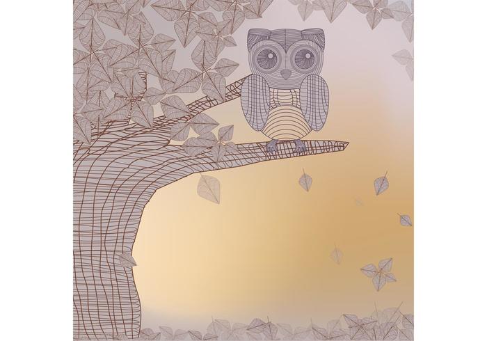 Owl in Tree Vector Owl in Tree Vector