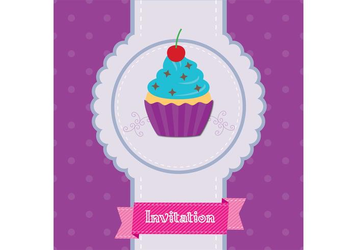 Cupcake Invitation Vector 