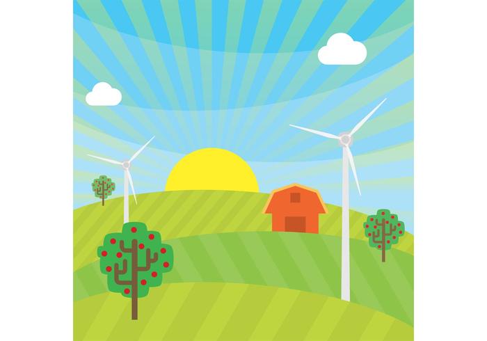 Farm Vector Landscape Farm Vector Landscape