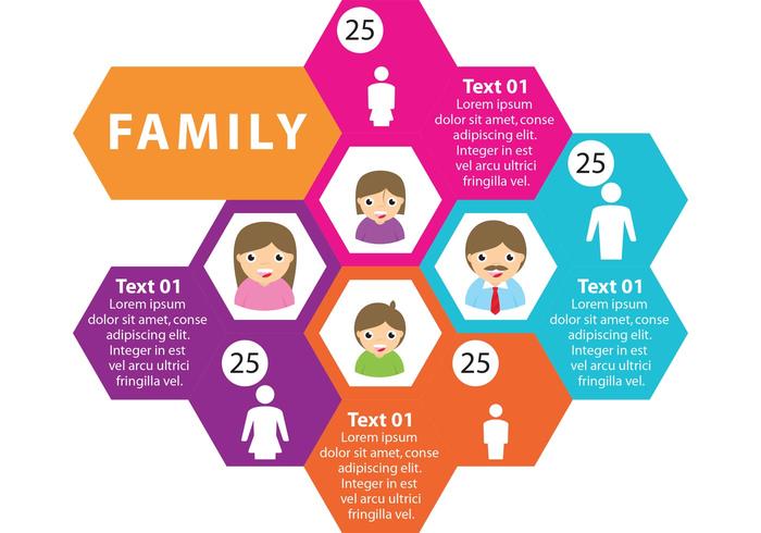 Familia vector infografía