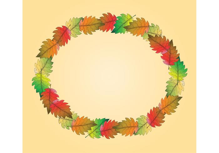 Free Fall Leaf Vector Frame