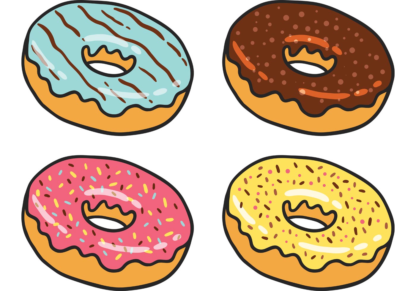 Donut Vector Pack 82067 Vector Art at Vecteezy