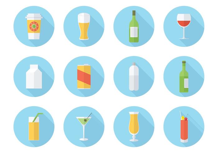 Free Flat Drink Vector Icon Set