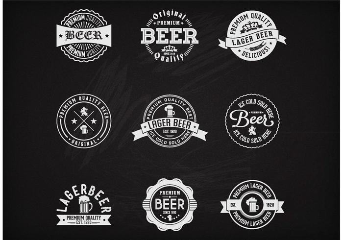 Libre Vector Chalk Cerveza Badges