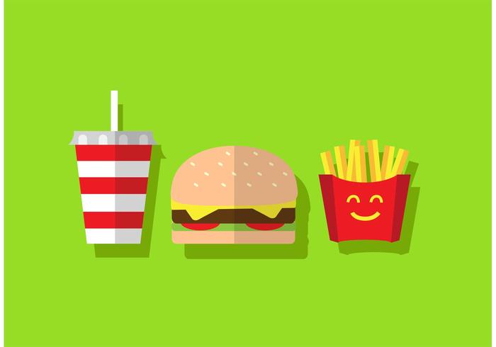 Free Burger Vector with Fries Free Burger Vector with Fries