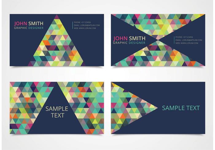 Free Trendy Triangle Business Card Templates vector
