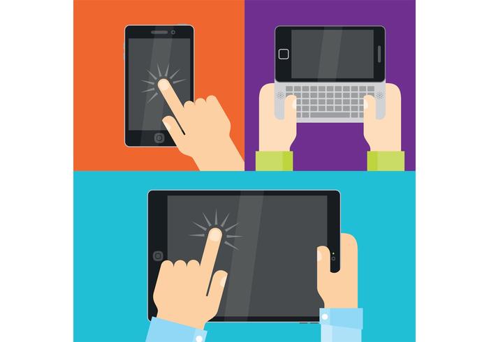 Hands Vectors With Devices