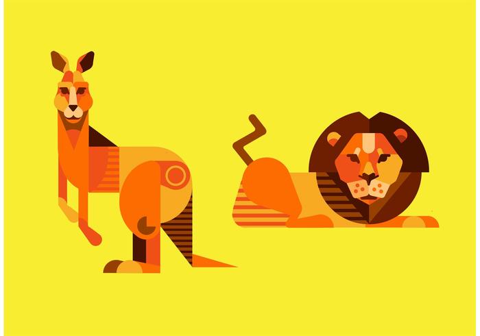 Lion Vector and Kangaroo Vector Lion Vector and Kangaroo Vector