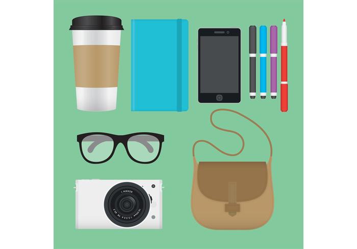 Hipster Girl Vector Items