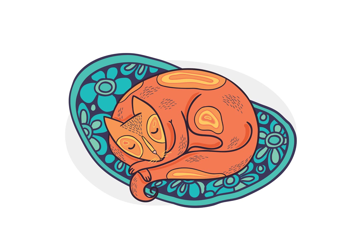 Free Vector Sleeping Cat 82275 Vector Art at Vecteezy