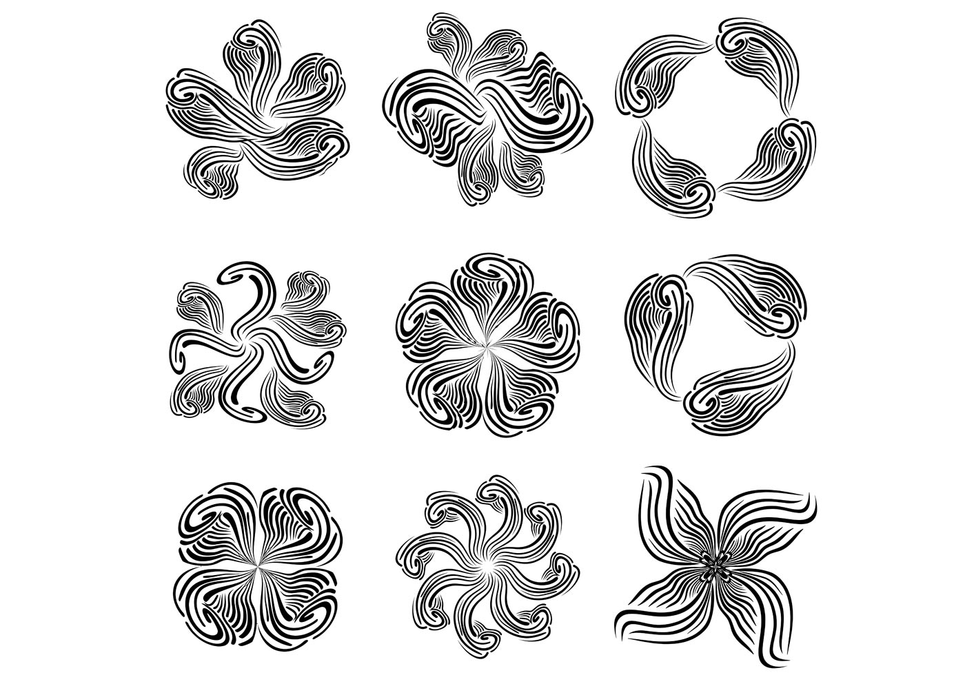 Download Free Abstract Vector Flower Set - Download Free Vector Art, Stock Graphics & Images