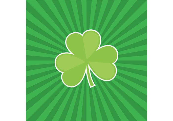 Three Leaf Clover Vector with Sunburst Background