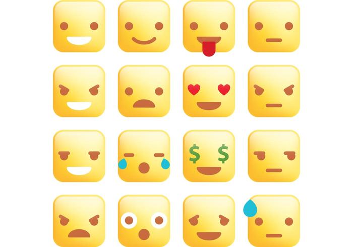 Square Emoticon Vectors Square Emoticon Vectors