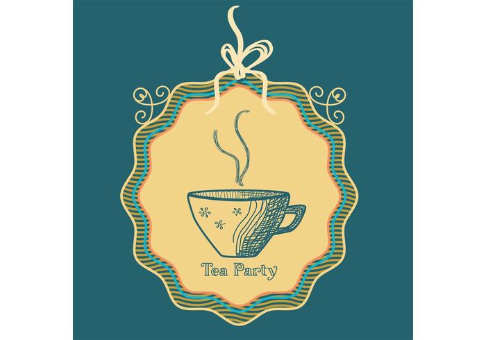 Sketched Tea Cup Vector Background 