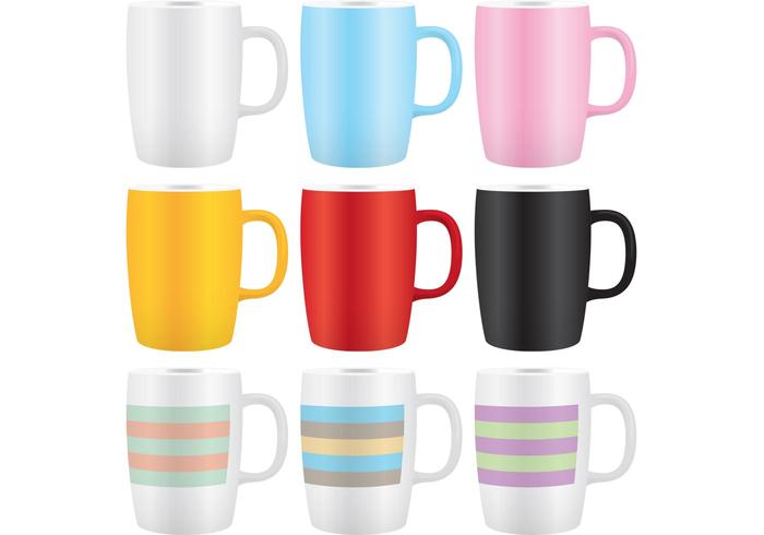 Colorful Coffee Mug Vectors 02 Colorful Coffee Mug Vectors 02