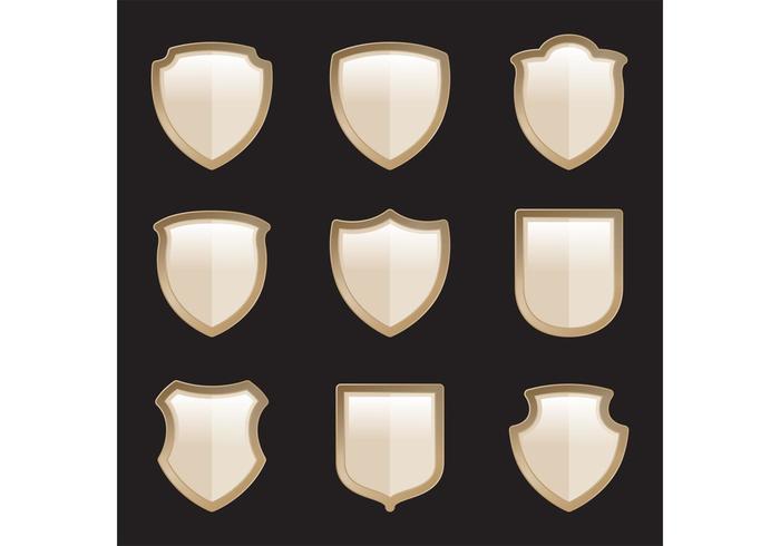 Gold Heraldic Shield Vectors