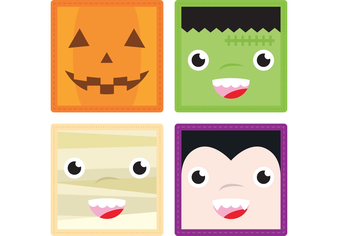 Halloween Faces Vectors 1 82397 Vector Art at Vecteezy