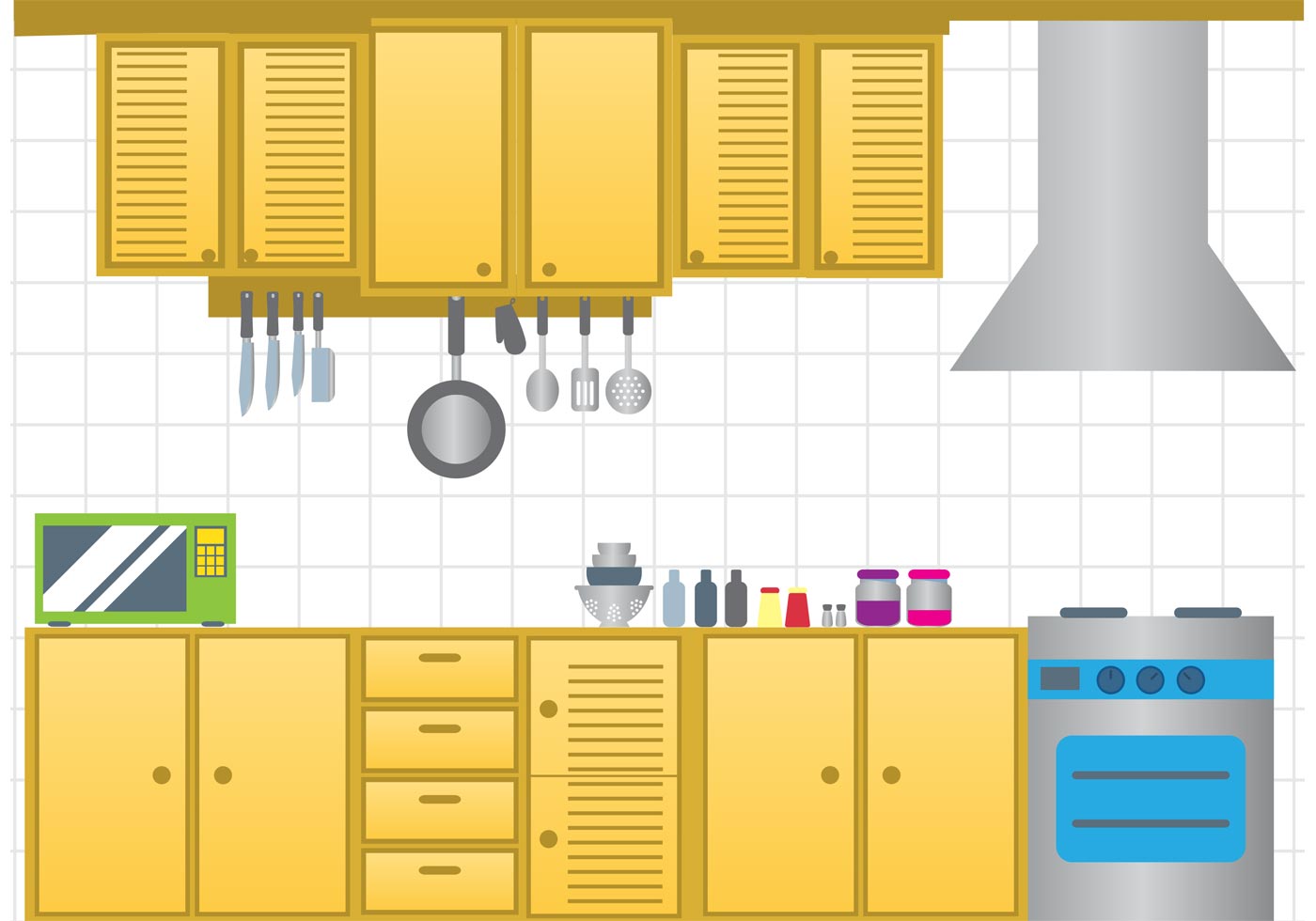 Modern Kitchen Vector - Download Free Vector Art, Stock Graphics & Images