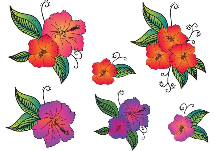 Free Vector Polynesian Flowers