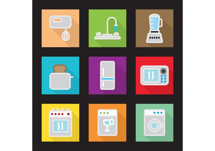 Modern Kitchen Vector Flat Icons Modern Kitchen Vector Flat Icons