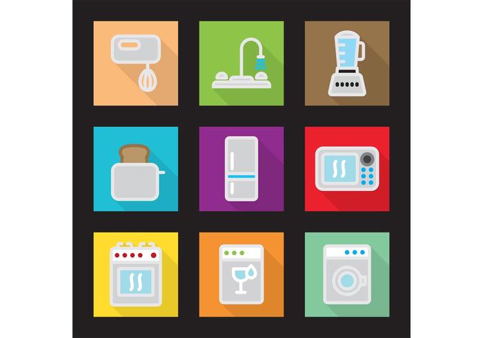 Moderno vector de cocina plana iconos