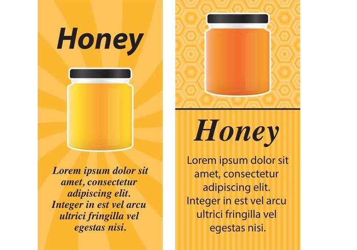 Honey Jar Vector Cards