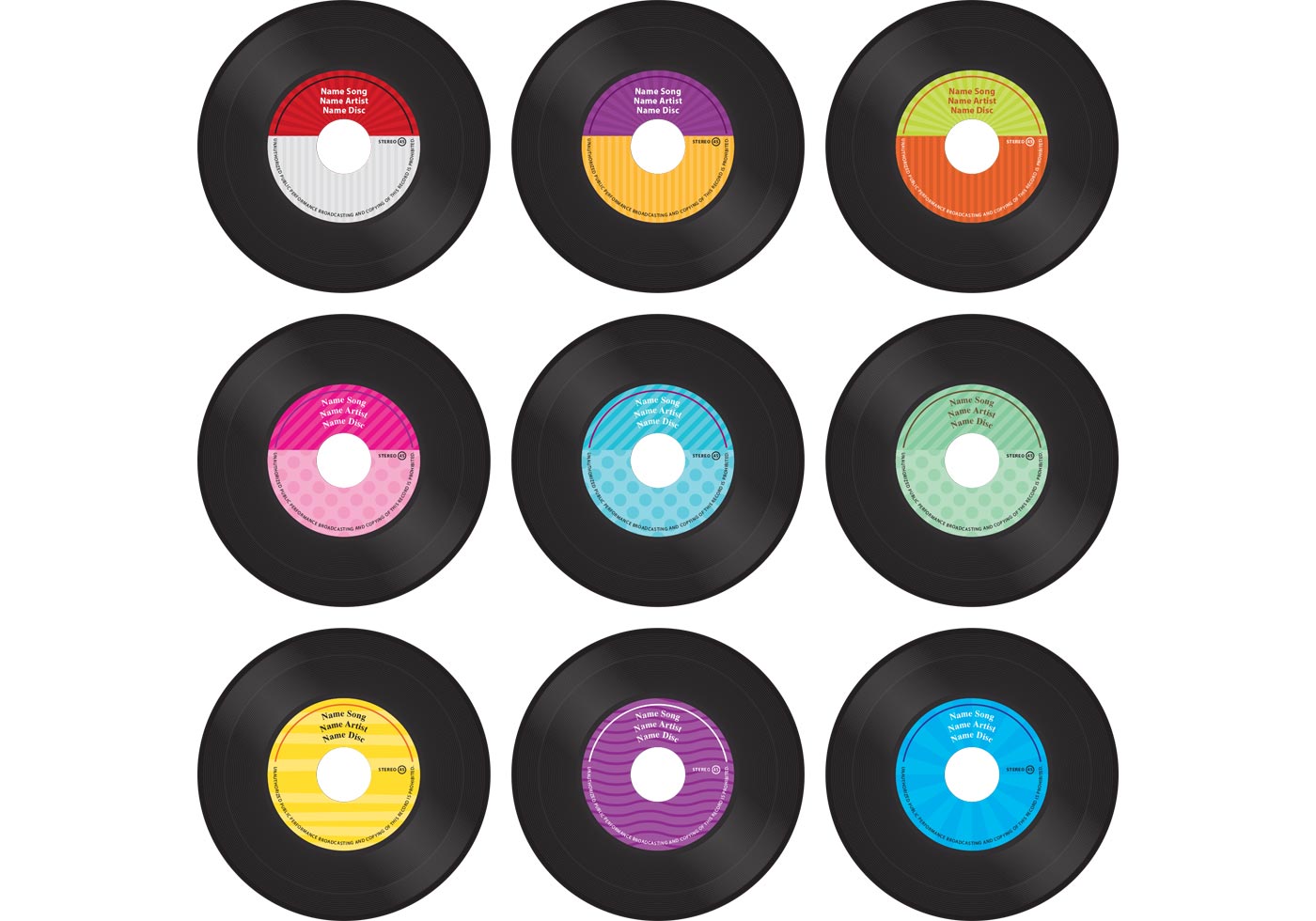 Download Colorful Vinyl Record Vectors - Download Free Vector Art ...