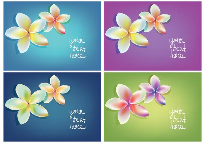 Free Vector Polynesian Flower Greeting Card Set Free Vector Polynesian Flower Greeting Card Set
