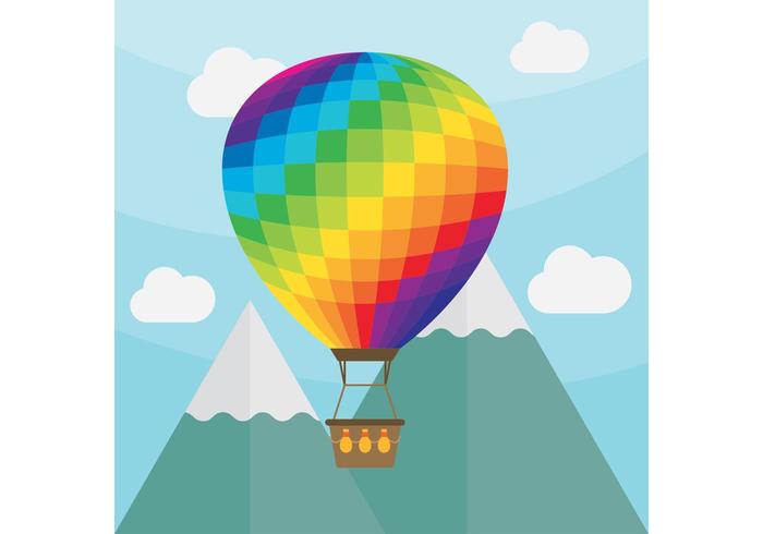 Hot Air Balloon Vector Landscape 