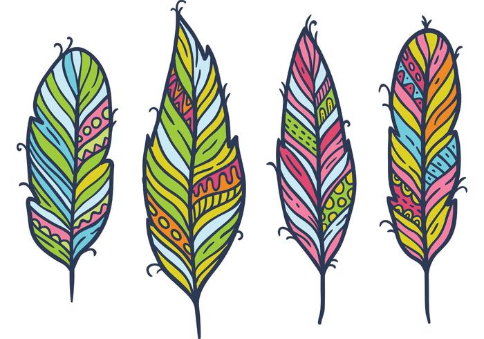 Free Feather Isolated Vector Set 