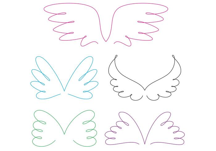Curly Angel Wing Vectors