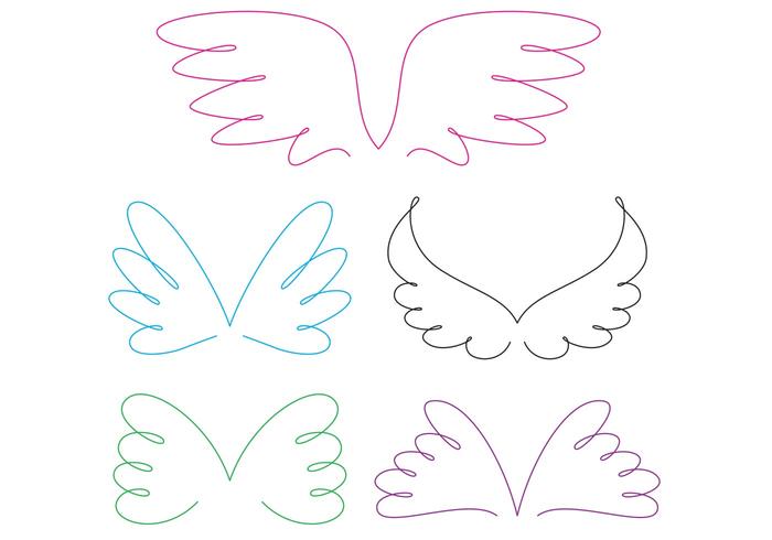 Curly Angel Wing Vectors