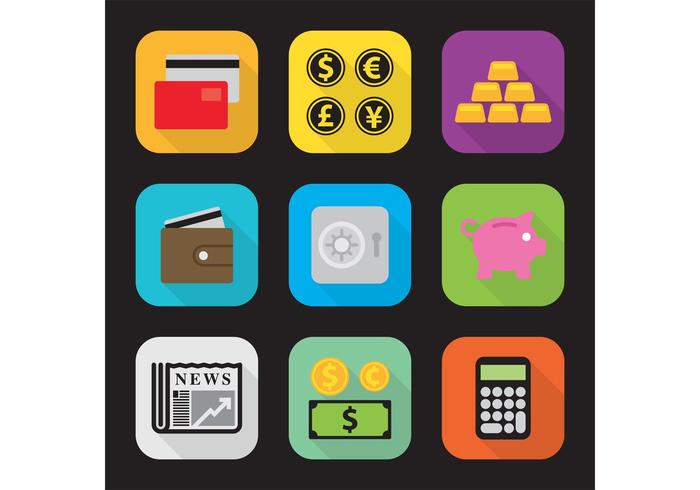 Iconos vectoriales de dinero plano vector